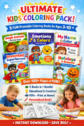 Ultimate Kids Coloring Pack – 5 Printable PDF Coloring Books for Ages 3-10